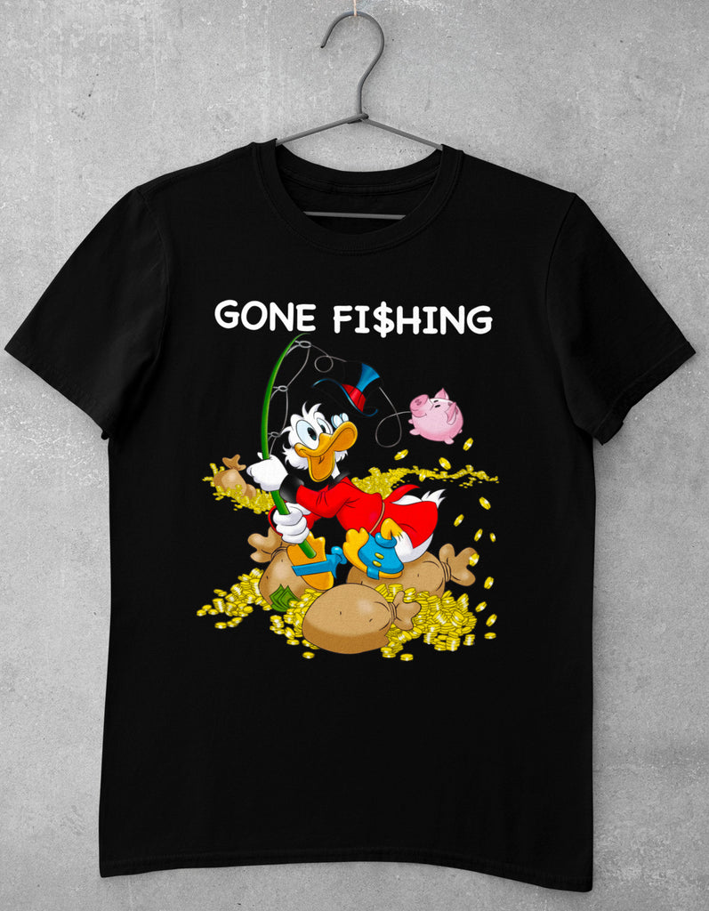 Maglietta Gone Fishing Nera